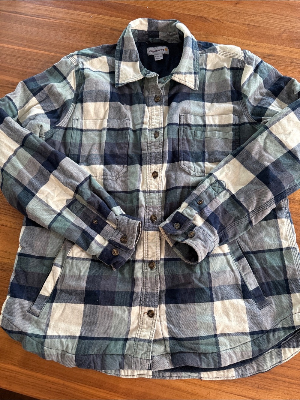Carhartt Hamilton Plaid Button Up Flannel Shirt - L